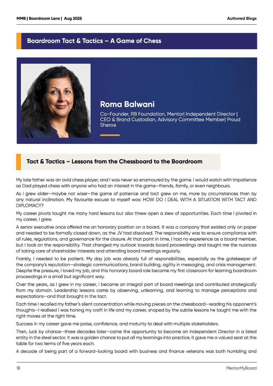 Article by Roma Balwani